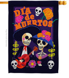 Dia de Muertos Couple - Halloween Fall Vertical Impressions Decorative Flags HG112077 Made In USA