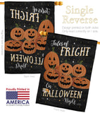 Fright on Halloween Night - Halloween Fall Vertical Impressions Decorative Flags HG112083 Made In USA