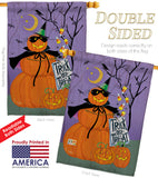 Happy Pumpkin Trio - Halloween Fall Vertical Impressions Decorative Flags HG112084 Made In USA
