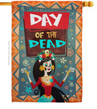 Joyful Day of Dead - Halloween Fall Vertical Impressions Decorative Flags HG112092 Made In USA