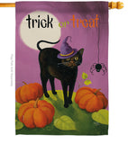 Halloween Cat - Halloween Fall Vertical Impressions Decorative Flags HG112095 Made In USA