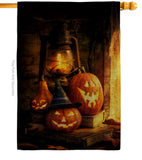 Lantern Pumpkins - Halloween Fall Vertical Impressions Decorative Flags HG112105 Made In USA