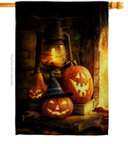 Lantern Pumpkins - Halloween Fall Vertical Impressions Decorative Flags HG112105 Made In USA