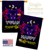 Neon Halloween Cat - Halloween Fall Vertical Impressions Decorative Flags HG112108 Made In USA