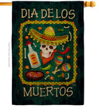 Calavera Sugar Skull - Halloween Fall Vertical Impressions Decorative Flags HG112111 Made In USA