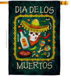 Calavera Sugar Skull - Halloween Fall Vertical Impressions Decorative Flags HG112111 Made In USA