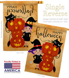 Playful Witch - Halloween Fall Vertical Impressions Decorative Flags HG112113 Made In USA