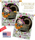 Dia De Muertos Cat - Halloween Fall Vertical Impressions Decorative Flags HG112114 Made In USA