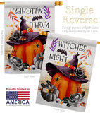 Witches Night - Halloween Fall Vertical Impressions Decorative Flags HG112117 Made In USA