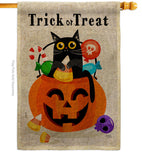 Silly Halloween Kitty - Halloween Fall Horizontal Impressions Decorative Flags HG120267 Made In USA