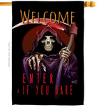 Enter If You Dare - Halloween Fall Vertical Impressions Decorative Flags HG137068 Made In USA