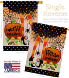 Witches Welcome - Halloween Fall Vertical Impressions Decorative Flags HG137069 Made In USA