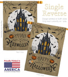 Halloween Castle - Halloween Fall Vertical Impressions Decorative Flags HG137126 Made In USA