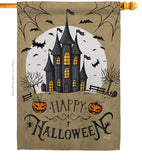 Halloween Castle - Halloween Fall Vertical Impressions Decorative Flags HG137126 Made In USA