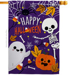 Happy Halloween - Halloween Fall Vertical Impressions Decorative Flags HG137237 Made In USA