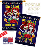 Dia De Los Muertos Pair - Halloween Fall Vertical Impressions Decorative Flags HG137246 Made In USA