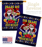 Dia De Los Muertos Pair - Halloween Fall Vertical Impressions Decorative Flags HG137246 Made In USA