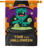 Time for Halloween - Halloween Fall Vertical Impressions Decorative Flags HG137263 Made In USA