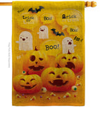 Ghosts And Pumpkins - Halloween Fall Vertical Impressions Decorative Flags HG137557 Made In USA