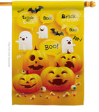 Ghosts And Pumpkins - Halloween Fall Vertical Impressions Decorative Flags HG137557 Made In USA