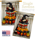 Witch Pumpkins - Halloween Fall Vertical Impressions Decorative Flags HG137633 Made In USA