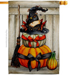 Witch Pumpkins - Halloween Fall Vertical Impressions Decorative Flags HG137633 Made In USA