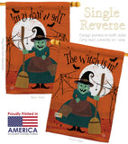 Witch is in! - Halloween Fall Vertical Impressions Decorative Flags HG191024 Made In USA