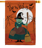 Witch is in! - Halloween Fall Vertical Impressions Decorative Flags HG191024 Made In USA