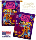 Happy Di de Muertos - Halloween Fall Vertical Impressions Decorative Flags HG192244 Made In USA