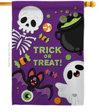 Trick ot Treat - Halloween Fall Vertical Impressions Decorative Flags HG192255 Made In USA
