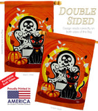 Halloween Kitty - Halloween Fall Vertical Impressions Decorative Flags HG192652 Made In USA