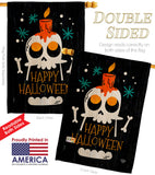 Happy Skull - Halloween Fall Vertical Impressions Decorative Flags HG192664 Made In USA