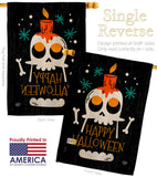 Happy Skull - Halloween Fall Vertical Impressions Decorative Flags HG192664 Made In USA
