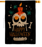 Happy Skull - Halloween Fall Vertical Impressions Decorative Flags HG192664 Made In USA