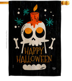 Happy Skull - Halloween Fall Vertical Impressions Decorative Flags HG192664 Made In USA