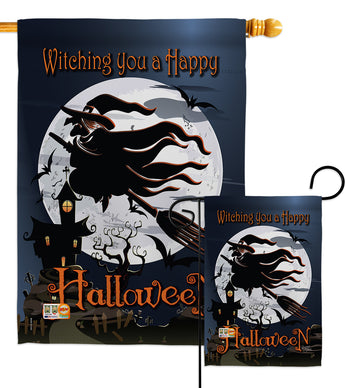 Happy Witching You - Halloween Fall Vertical Impressions Decorative Flags HG112004 Made In USA