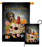 Ghosts Goblins and Goodies - Halloween Fall Vertical Impressions Decorative Flags HG112007 Made In USA