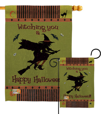 Witching You - Halloween Fall Vertical Impressions Decorative Flags HG112053 Made In USA