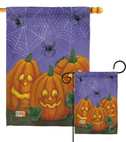 3 Pumpkins - Halloween Fall Vertical Impressions Decorative Flags HG112054 Made In USA