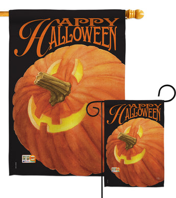 Jack O Lantern - Halloween Fall Vertical Impressions Decorative Flags HG112057 Made In USA