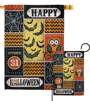 Halloween Happy - Halloween Fall Vertical Impressions Decorative Flags HG112060 Made In USA