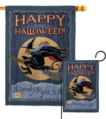 A Spooky Night To All - Halloween Fall Vertical Impressions Decorative Flags HG112063 Made In USA