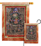 Spider Holding Pumpkin - Halloween Fall Vertical Impressions Decorative Flags HG112066 Made In USA