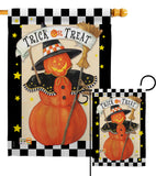 Jack-O-Lantern Witch - Halloween Fall Vertical Impressions Decorative Flags HG112070 Made In USA