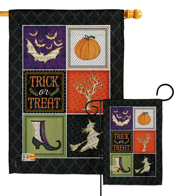 Trick or Treat Collage - Halloween Fall Vertical Impressions Decorative Flags HG112074 Made In USA