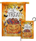 Trick or Treat Candys - Halloween Fall Vertical Impressions Decorative Flags HG112078 Made In USA