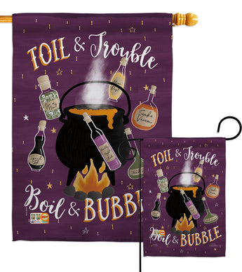 Toil And Trouble - Halloween Fall Vertical Impressions Decorative Flags HG112080 Made In USA