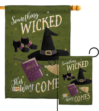 Something Wicked - Halloween Fall Vertical Impressions Decorative Flags HG112082 Made In USA