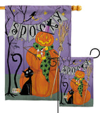 Spooky Pumpkin Men - Halloween Fall Vertical Impressions Decorative Flags HG112085 Made In USA