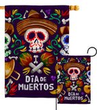 Dia De Muertos Skulls - Halloween Fall Vertical Impressions Decorative Flags HG112090 Made In USA